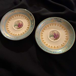 VTG Set of 2 Gilded saucers for teacups. By Furstenberg Made in Germany.